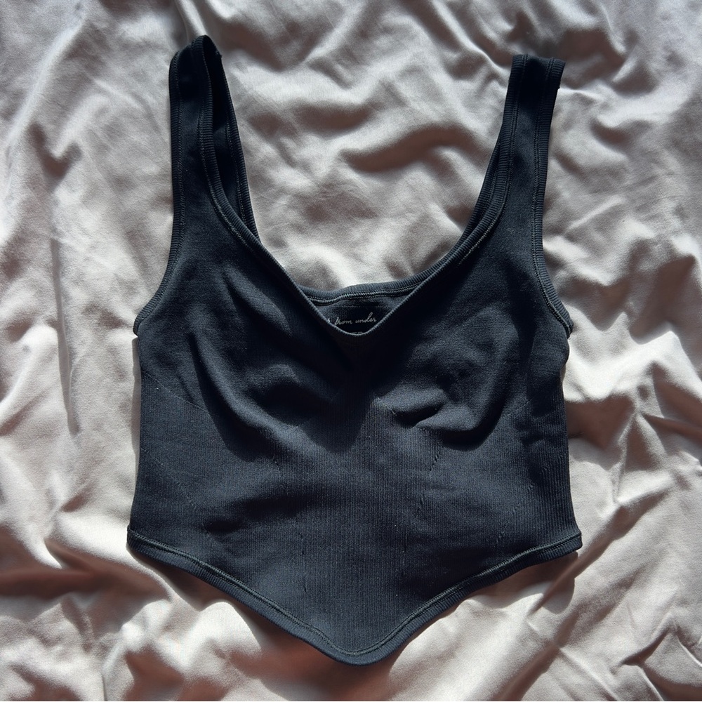 Out From Under (Urban Outfitters) Black Ribbed Tank Top